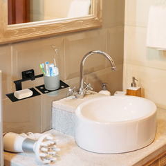 Stainless Steel Black Matt Soap Dish & Tumbler Holder for Bathroom (25.8X13X9.5 CM)
