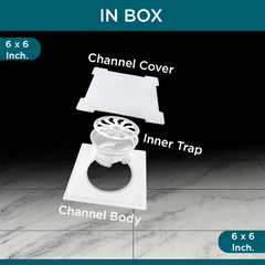 Sliver-Matt Square Floor Drainer with Cockroach Trap (6X6 Inches)