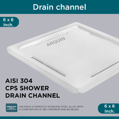 Sliver-Matt Square Floor Drainer with Cockroach Trap (6X6 Inches)