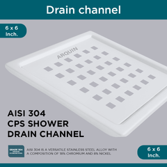 Sliver-Matt Square Floor Drainer with Cockroach Trap (6X6 Inches)