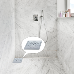 Sliver-Matt Square Floor Drainer with Cockroach Trap (5X5 Inches)