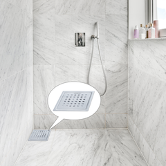 Sliver-Matt Square Floor Drainer with Cockroach Trap (6X6 Inches)