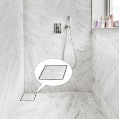 Sliver-Matt Square Tile Insert Floor Drainer with Cockroach Trap (6X6 Inches)