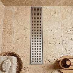 Shower Water Drain Channel SS 304 Grade with Cockroach Trap (12X4 Inch)