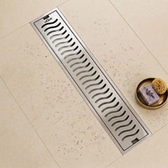 Shower Water Drain Channel SS 304 Grade with Cockroach Trap (12X4 Inch)