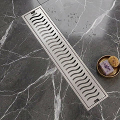 Shower Water Drain Channel SS 304 Grade with Cockroach Trap (12X4 Inch)