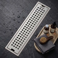 Shower Water Drain Channel SS 304 Grade with Cockroach Trap (12X4 Inch)