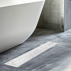 Sliver-Matt Shower Water Drain Channel with Cockroach Trap (24X4 Inches)