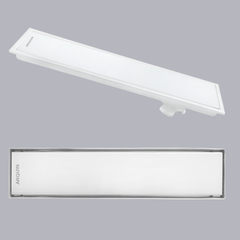 Sliver-Matt Tile Insert Shower Water Drain Channel with Cockroach Trap (18X4 Inches)