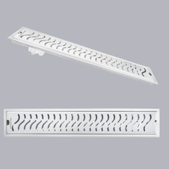 Sliver-Matt Shower Water Drain Channel with Cockroach Trap (24X4 Inches)