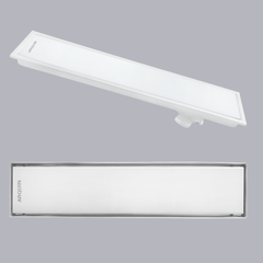 Sliver-Matt Tile Insert Shower Water Drain Channel with Cockroach Trap (24X4 Inches)