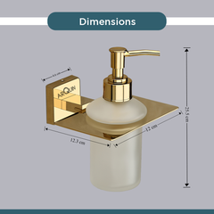 Stainless Steel Gold Liquid Soap Dispenser for Bathroom (12X12.3X15.5 CM)