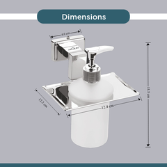 Stainless Steel Chrome Liquid Soap Dispenser for Bathroom (12.4X12.3X15.5 CM)