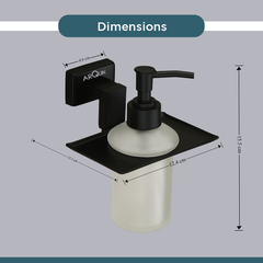 Stainless Steel Black Matt Liquid Soap Dispenser for Bathroom (12.4X12.3X15.5 CM)