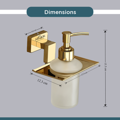 Stainless Steel Gold Liquid Soap Dispenser for Bathroom (12.4X12.3X15.5 CM)