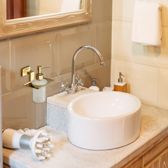 Stainless Steel Gold Liquid Soap Dispenser for Bathroom (12.4X12.3X15.5 CM)