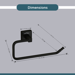 Stainless Steel Black Matt Napkin Ring for Bathroom (21.4X5.3X10.5 CM)