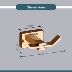 Arquin Stainless Steel Rose Gold Robe/Towel Hook for Bathroom (9.3X5.2X3.6 CM)