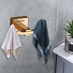 Arquin Stainless Steel Rose Gold Robe/Towel Hook for Bathroom (9.1X5.4X4.6 CM)