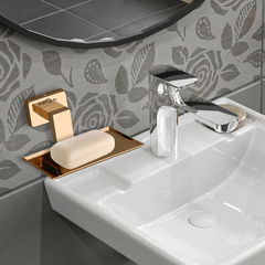 Stainless Steel Rose Gold Soap Dish Holder for Bathroom (12.4X12.3X5.4 CM)