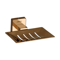 Stainless Steel Rose Gold Soap Dish Holder for Bathroom (12.5X12X4.6 CM)