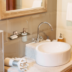 Stainless Steel Rose Gold Soap Dish & Liquid Soap Dispenser for Bathroom (25.5X15X15.5 CM)