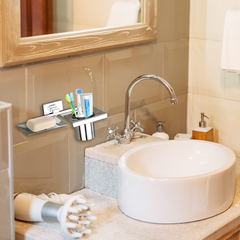 Stainless Steel Chrome Soap Dish & Tumbler Holder (25.4X12.3X11.3 CM)