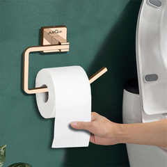 Stainless Steel Rose Gold Toilet Paper Holder for Bathroom