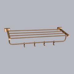 Stainless Steel Rose Gold Towel Rack for Bathroom (63.5X21.2X12.5 CM)
