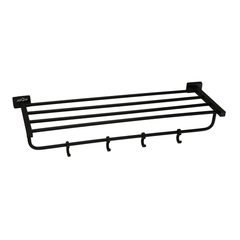Stainless Steel Black Matt Towel Rack for Bathroom (63.5X21.2X12.5 CM)