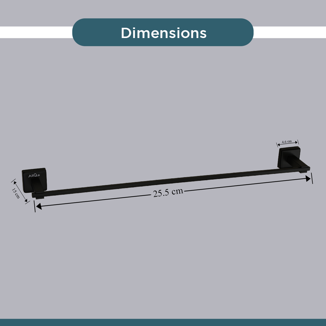 Stainless Steel Black Matt Towel Rod/Stand for Bathroom (61X7X4.6 CM)