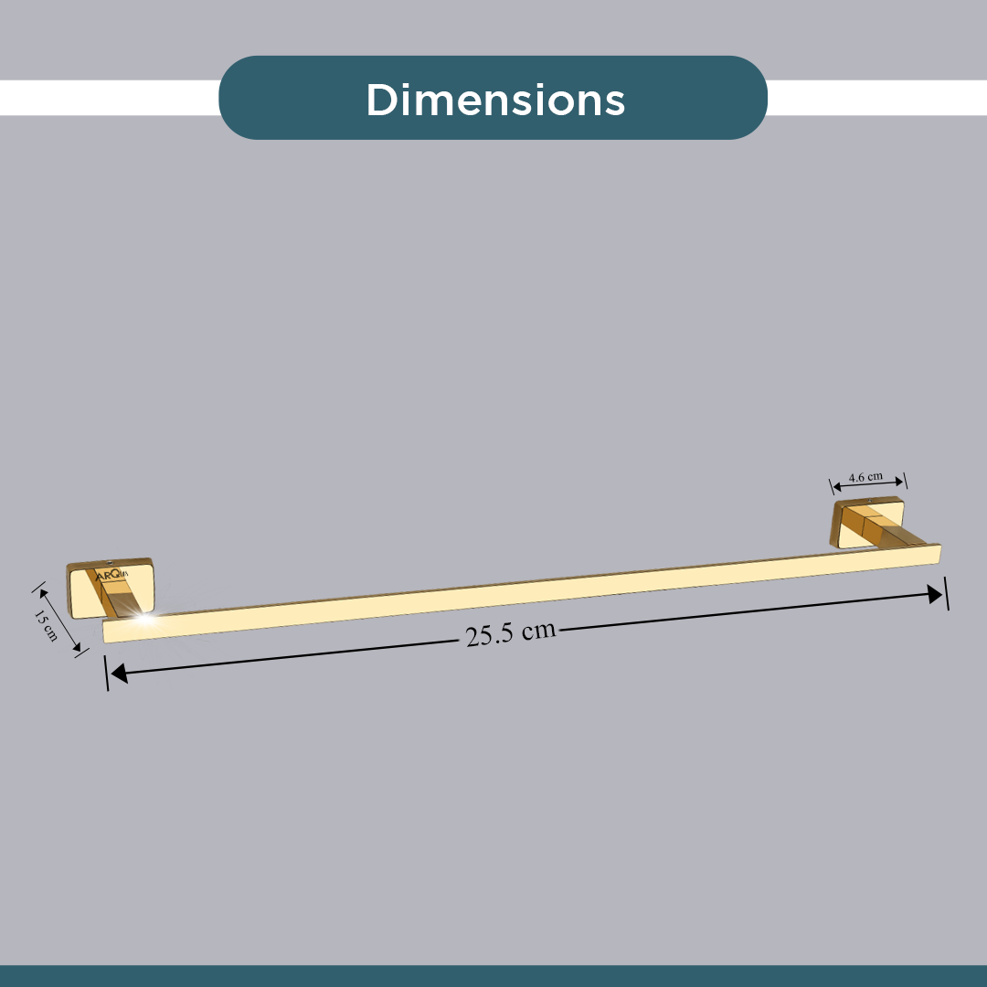 Stainless Steel Gold Towel Rod/Stand for Bathroom (61X7.2X3.6 CM)