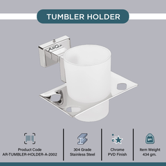 Stainless Steel Chrome Tumbler Holder for Bathroom (12.4X12.3X9.5 CM)