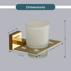 Stainless Steel Gold Tumbler Holder for Bathroom (12.5X12.3X9.5 CM)