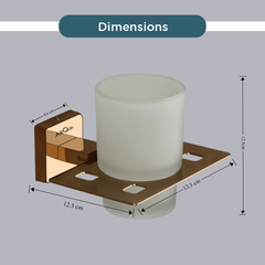 Stainless Steel Rose Gold Tumbler Holder for Bathroom (12.5X12.3X9.5 CM)