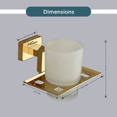 Stainless Steel Gold Tumbler Holder for Bathroom (12.4X12.3X9.5 CM)