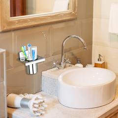 Stainless Steel Chrome Tumbler Holder for Bathroom (12X12.3X9.5 CM)