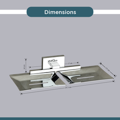 Stainless Steel Chrome Twin Soap Dish Holder for Bathroom (25.4X12.3X4 CM)