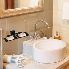 Stainless Steel Black Matt Twin Soap Dish for Bathroom (25.3X15X4.6 CM)
