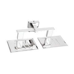 Stainless Steel Chrome Twin Soap Dish for Bathroom (26X13X6.3 CM)