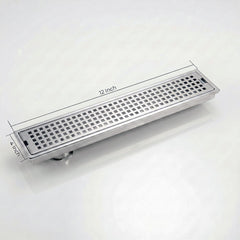 Shower Water Drain Channel SS 304 Grade with Cockroach Trap (12X4 Inch)