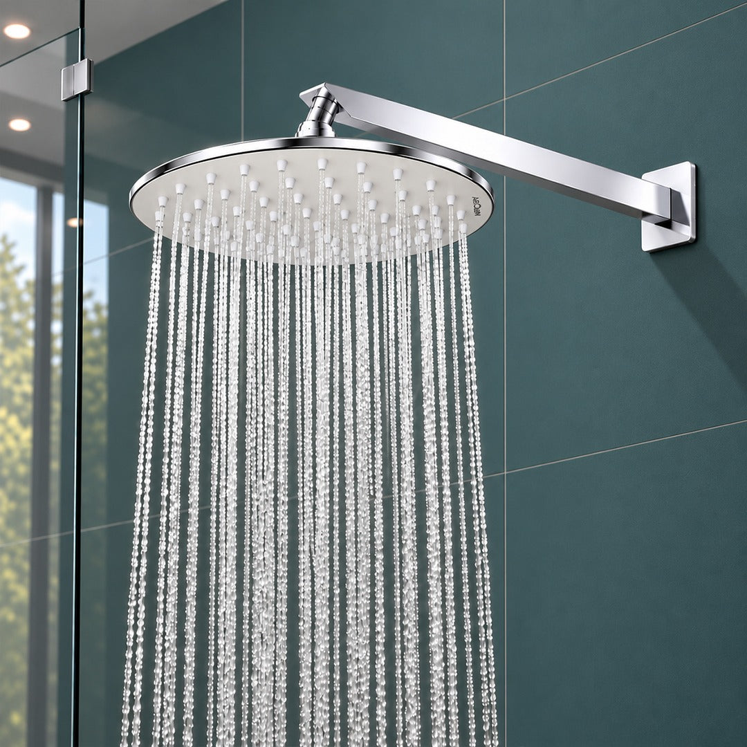Rain Shower Head without Arm 304 Stainless Steel Overhead Shower 8x8 Inch (ELEGANCE ROUND)
