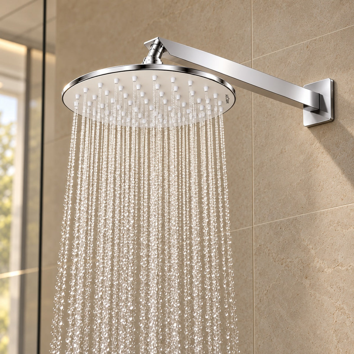 Rain Shower Head without Arm 304 Stainless Steel Overhead Shower 6x6 Inch (ELEGANCE ROUND)