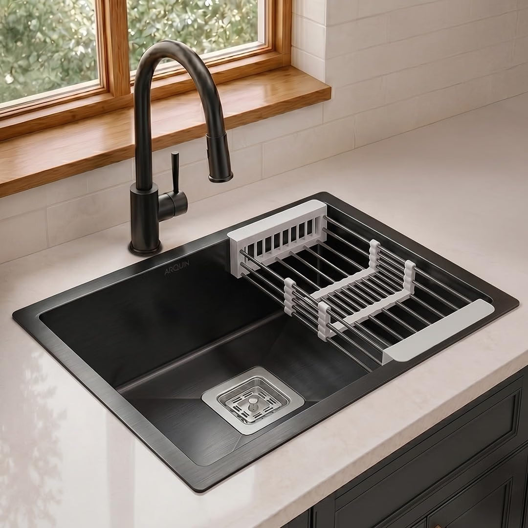 24x18x10 Inch 202 Heavy Grade Handmade Single Bowl Kitchen Sink