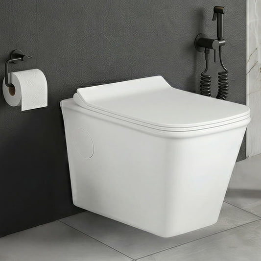 Platinum Ceramic Wall Hung Western Commode (BELLA-Rimless)