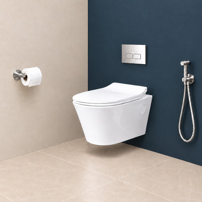Platinum Ceramic Wall Hung Western Commode (CUTE-Rimless)