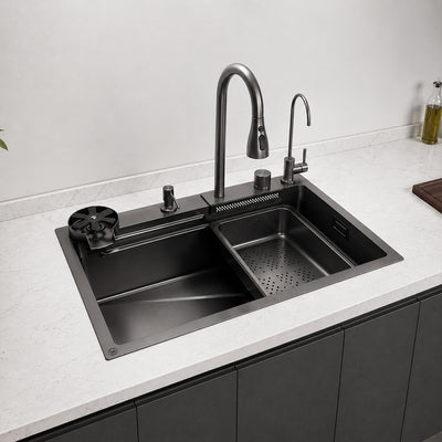 Waterfall Smart Kitchen Sink (24x18x9 Inch)