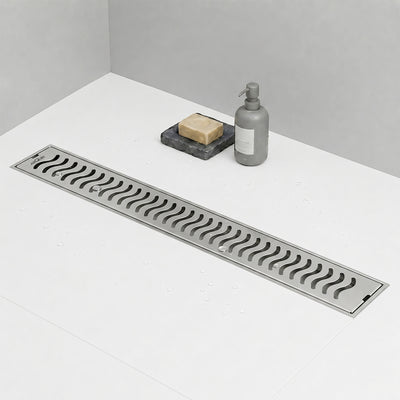 Shower Water Drain Channel SS 304 Grade with Cockroach Trap (24X4 Inch)