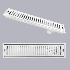 Shower Water Drain Channel SS 304 Grade with Cockroach Trap (12X4 Inch)