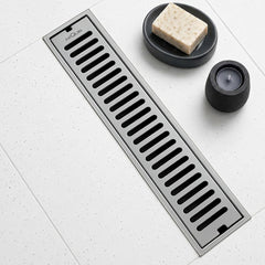 Shower Water Drain Channel SS 304 Grade with Cockroach Trap (12X4 Inch)